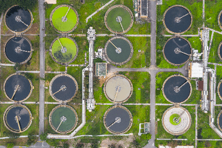 Aerial Photo of Municipal Water Treatment 